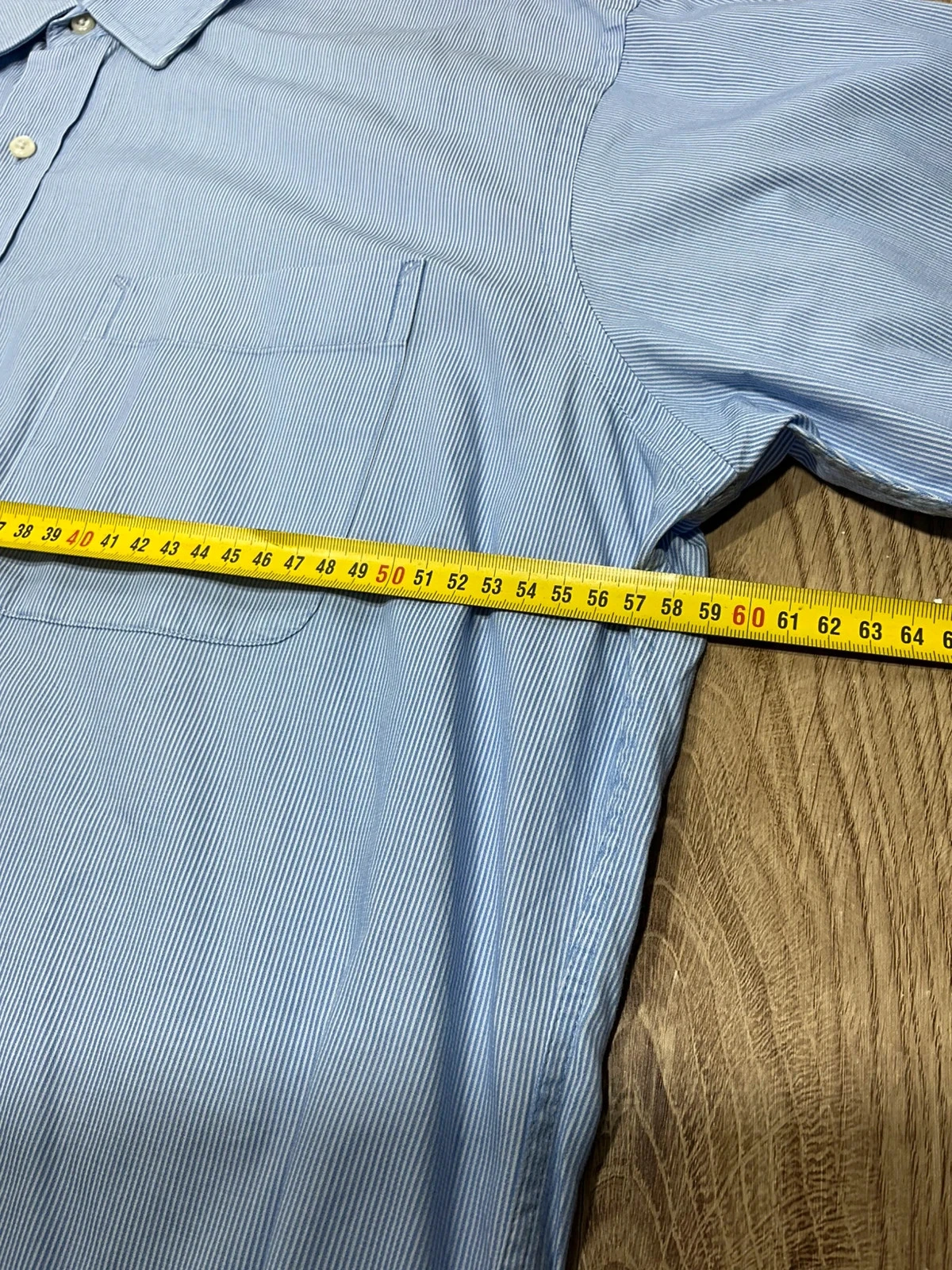 Chemise Tommy Hilfiger Regular Fit 17.5 32-33 Preppy 100% Coton Rayée Bleu Ciel – photo 13